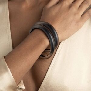 🌟 Alexis Bittar Gold-plated Black Lucite Bangle